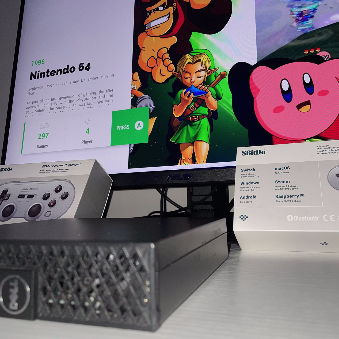 Portable Retro Gaming Emulation PC | Premium 8BitDo Controller Included | Plug and Play ready!